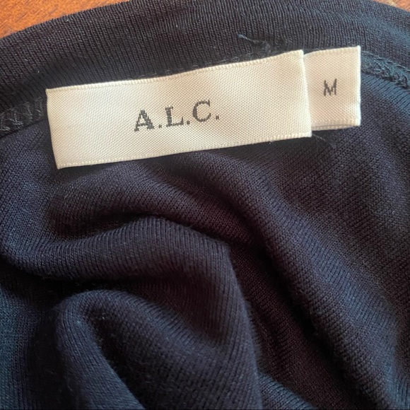 A.L.C criss cross back Jersey dress in navy - Picture 5 of 7